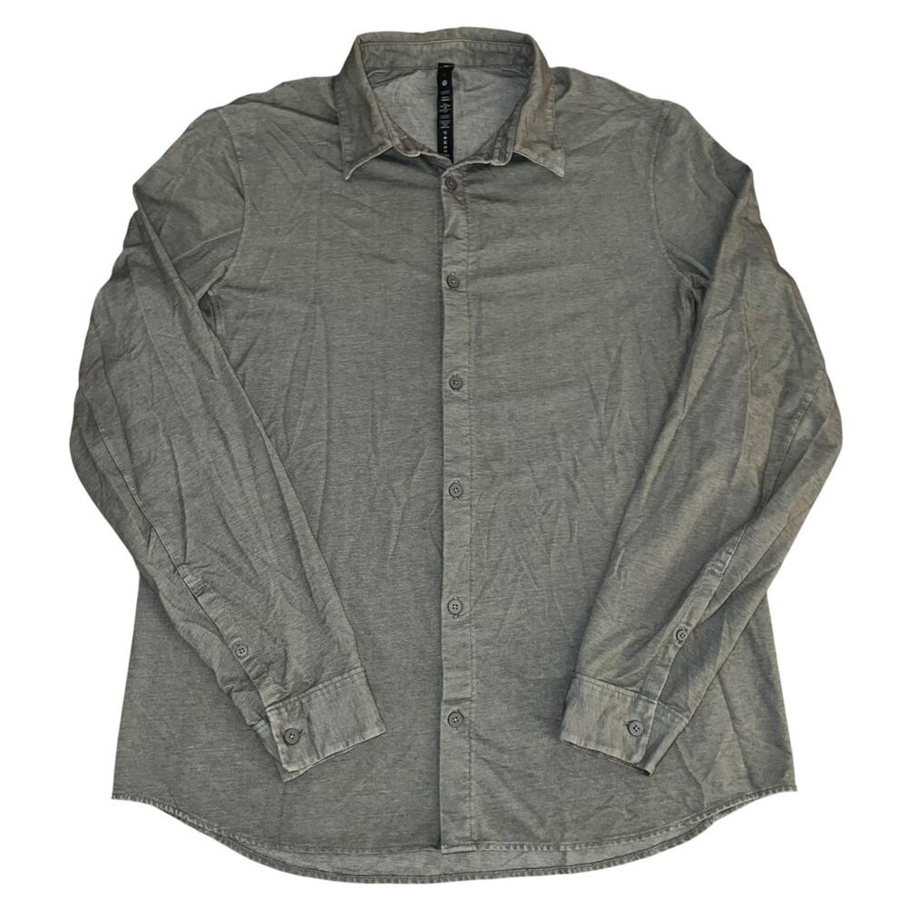 Lululemon Airing Easy Long Sleeve Shirt Button-Up L Gray Mens Stretch